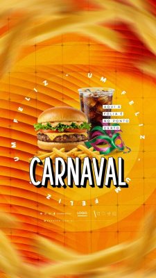 Carnaval Burguer e Batata Frita Folia é no Ponto Certo PSD Editável