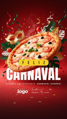 Carnaval Feliz Pizza Alegria Que Contagia Banner PSD Editável