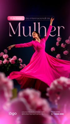 Story Mulher 08 de Março Dia Internacional Post Moderno Instagram PSD Editável