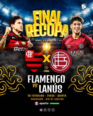 Recopa Flamengo vs Lanús Final de Futebol PSD Editável