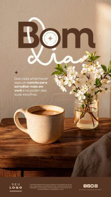 Bom Dia Que Cada Amanhecer Seja Um Convite Post PSD Editável