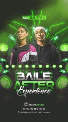 Baile After Experience Sexta 22/Fev Flyer de Evento Moderno Story PSD Editável
