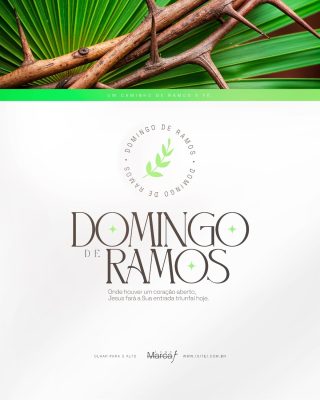 Domingo de Ramos Um Caminho de Ramos e Fé PSD Editável