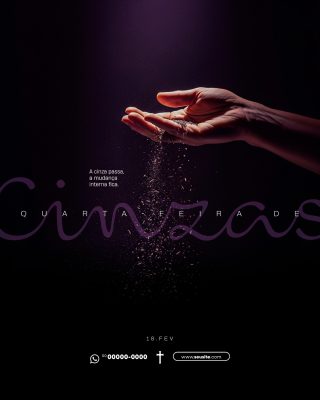 Quarta-feira de Cinzas A Cinza Passa a Mudança Fica PSD Editável