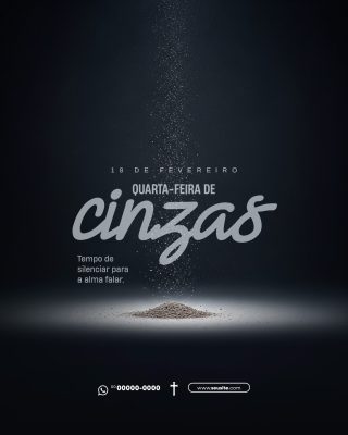 Quarta-Feira de Cinzas 18 de Fevereiro Tempo de Silenciar PSD Editável