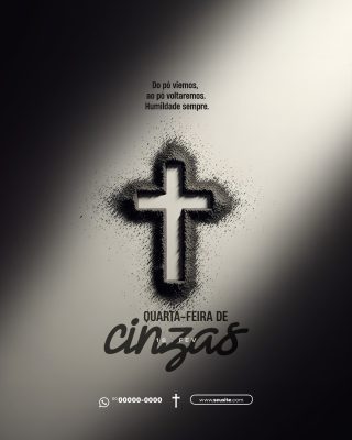 Quarta-feira de Cinzas Do Pó Viemos Arte Religiosa PSD Editável