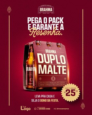Brahma Duplo Malte Pack 6 Unidades Pega e Garante a Resenha PSD Editável