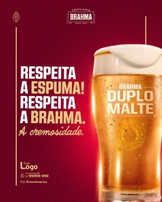 Brahma Duplo Malte Respeita a Espuma com Cremosidade PSD Editável