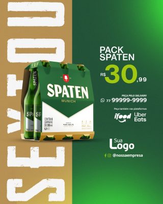 Pack Spaten Promoção Delivery R$ 30,99 Mockup PSD Editável