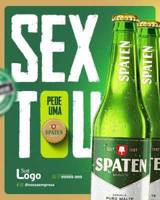 Cerveja Spaten Pede Uma Design Promocional Delivery PSD Editável
