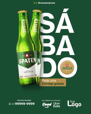 SABADO Spaten Peça Sua Cerveja Gelada Pelo Delivery PSD Editável