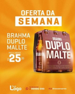 Oferta da Semana Brahma Duplo Malte (Pack 6 Unidades) PSD Editável