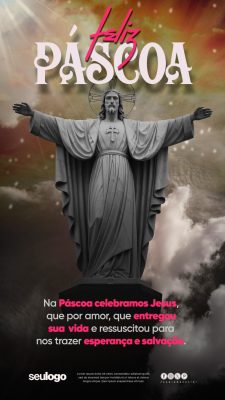 Páscoa Feliz Jesus Esperança e Salvação Template PSD Editável