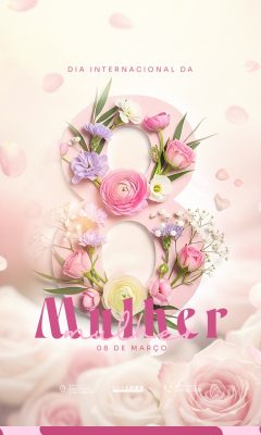 Mulher 08 de Março Dia Internacional da Mulher Comemorativo PSD Editável