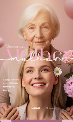 Dia Internacional da Mulher Força Feminina Inspiração PSD Editável