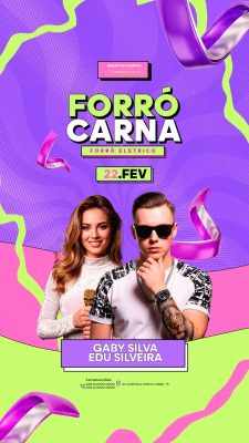 Flyer Story Próximos Shows Forró Carna Gaby Silva e Edu Silveira PSD Editável
