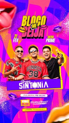 Flyer Story Próximos Shows Bloco Me Beija Grupo Sintonia PSD Editável