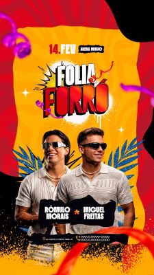 Flyer Story Próximos Shows Folia Forró 14 Fev Arena Music PSD Editável