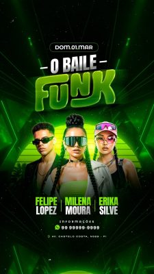 Flyer Story Próximos Shows Festa O Baile Funk Dom 01 Mar  PSD Editável
