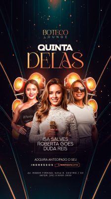 Flyer Story Boteco Lounge Quinta Delas Próximos Shows PSD Editável