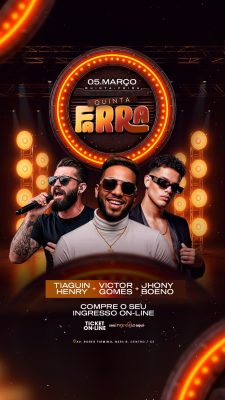 Flyer Story Próximos Shows Quinta Farra 05 de Março PSD Editável