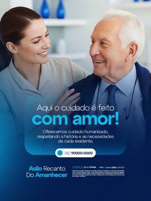 Asilo Recanto do Amanhecer Cuidado Com Amor PSD Editável