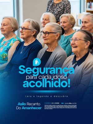 Asilo Segurança para Cada Idoso Acolhido PSD Editável