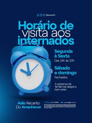 Horário de Visita Asilo Recanto do Amanhecer PSD Editável
