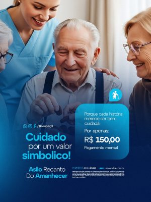 Asilo Recanto do Amanhecer Cuidado por Valor Simbólico PSD Editável