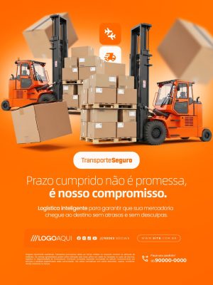 Transporte Seguro Prazo Cumprido é Nosso Compromisso Transportadora PSD Editável