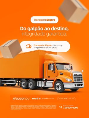 Transporte Seguro do Galpão ao Destino Integridade Garantida Transportadora PSD Editável