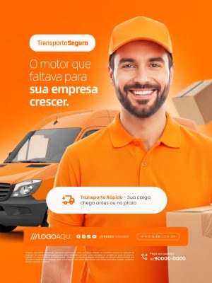 Transporte Seguro o Motor que Faltava Para sua Empresa Crescer Transportadora PSD Editável