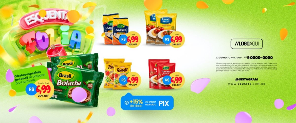 Esquenta Folia Ofertas Especiais Para o Carnaval Carrossel PSD Editável