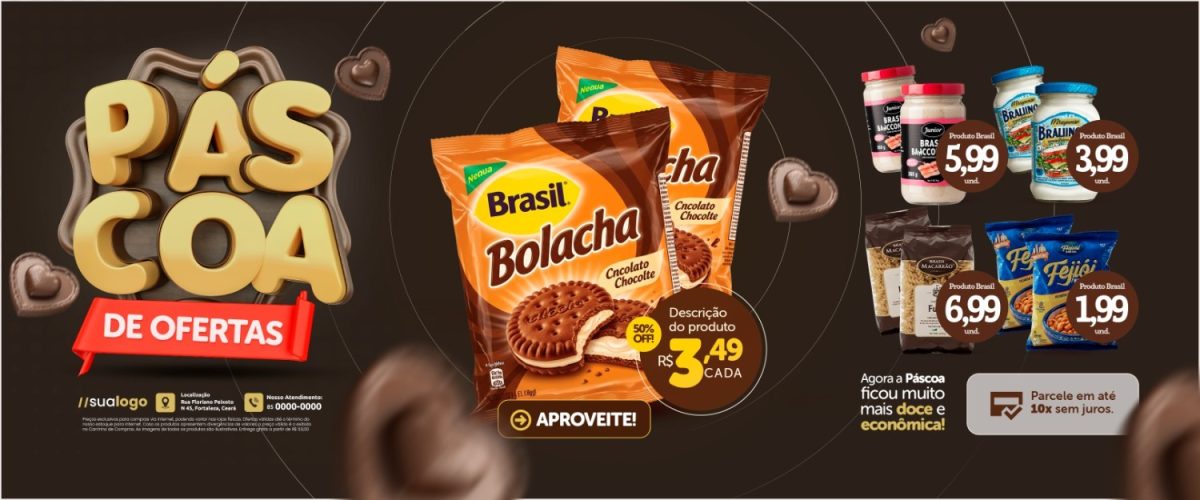 Carrossel Páscoa De Ofertas Com Produtos PSD Editável