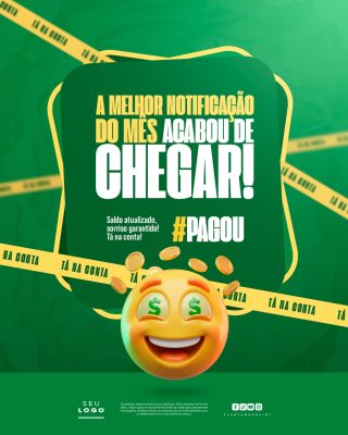 Tá na Conta Aviso Pagamento Salário Servidor Social Media PSD Editável