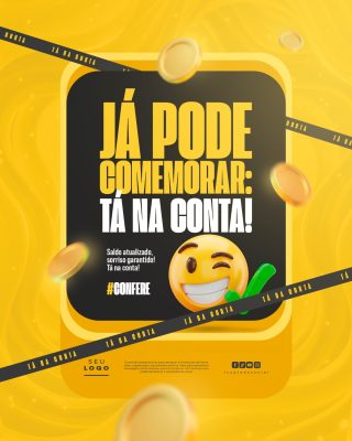Tá na Conta Aviso Pagamento Salário Servidor Social Media PSD Editável Banner PSD Editável