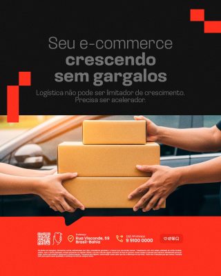 Transportadora E-commerce Crescendo Sem Gargalos Logística PSD Editável