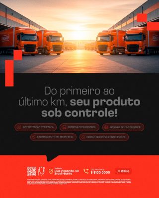 Transportadora Logística Do Primeiro ao Último Km seu Produto Sob Controle PSD Editável
