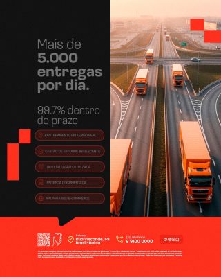 Empresa de Entregas Mais de 5.000 Por Dia Transportadora PSD Editável