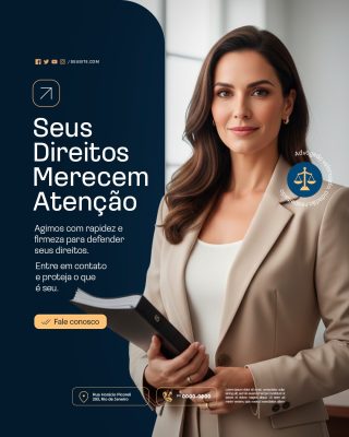 Advocacia Seus Direitos Merecem Atenção PSD Editável