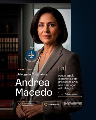 Advogada Criminalista Andrea Macedo Fale Conosco PSD Editável