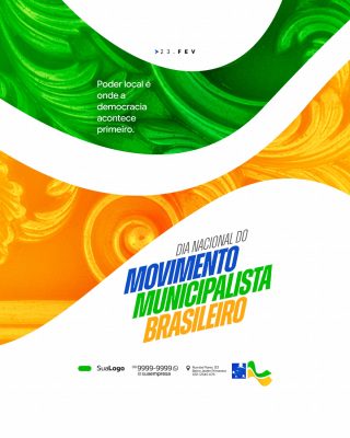 Movimento Municipalista Brasileiro 23 FEV Design Moderno PSD Editável
