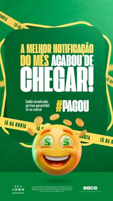 Tá na Conta Aviso Pagamento Salário Servidor Story Social Media PSD Editável