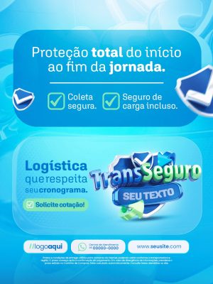 Transportadora Promoção TransSeguro Logística Segura PSD Editável