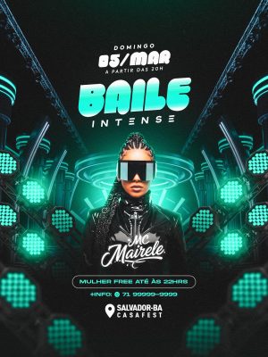 Flyer Baile Intense Social Media Feed PSD Editável