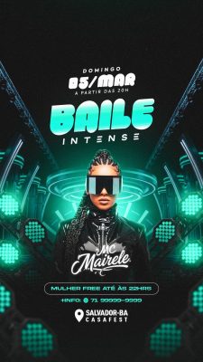Flyer Baile Intense Social Media Story PSD Editável