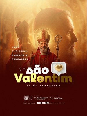 Dia de São Valentim 14 de Fevereiro PSD Editável