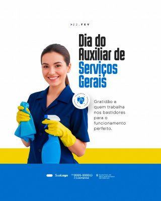 Dia do Auxiliar de Serviços Gerais Celebração PSD Editável