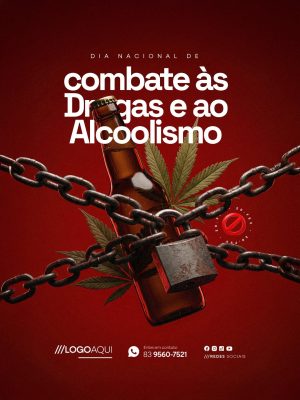 Dia Nacional de Combate às Drogas e ao Alcoolismo PSD Editável