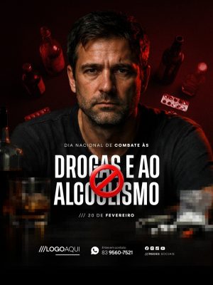 Dia Nacional de Combate às Drogas e ao Alcoolismo 20 de Fevereiro PSD Editável
